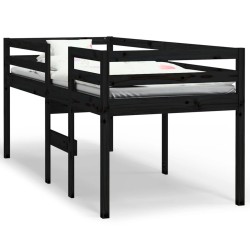 vidaXL Hochbett Schwarz 75x190 cm Massivholz Kiefer