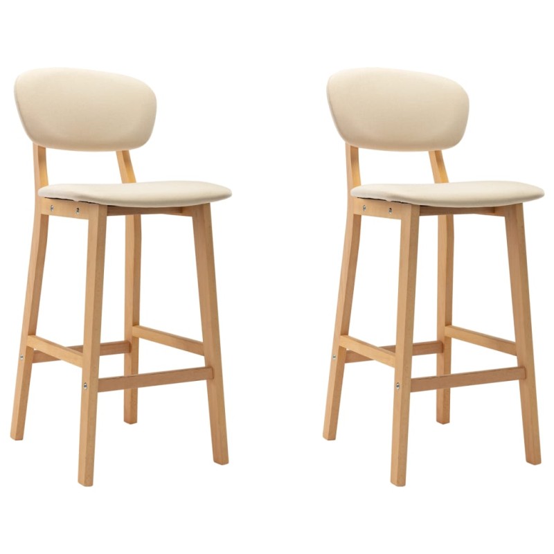 vidaXL Barhocker 2 Stk. Creme Stoff vidaXL Barhocker 2 Stk. Creme Stoff