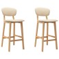 vidaXL Barhocker 2 Stk. Creme Stoff vidaXL Barhocker 2 Stk. Creme Stoff