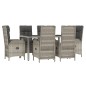vidaXL 7-tlg. Garten-Essgruppe mit Kissen Grau Poly Rattan vidaXL 7-tlg. Garten-Essgruppe mit Kissen Grau Poly Rattan