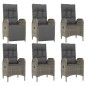 vidaXL 7-tlg. Garten-Essgruppe mit Kissen Grau Poly Rattan vidaXL 7-tlg. Garten-Essgruppe mit Kissen Grau Poly Rattan
