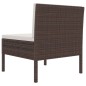 Gartenstühle 3 Stk. mit Auflagen Poly Rattan Braun Gartenstühle 3 Stk. mit Auflagen Poly Rattan Braun