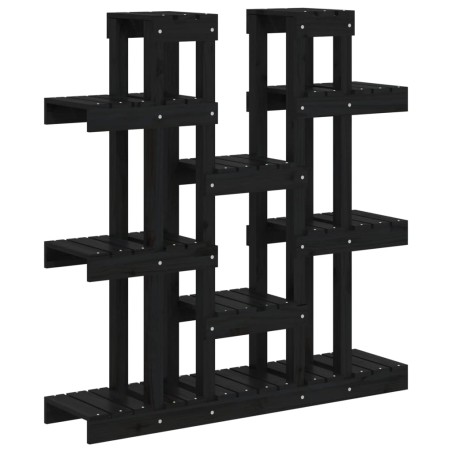 vidaXL Pflanzenständer Schwarz 104,5x25x109,5 cm Massivholz Kiefer