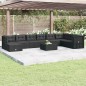 vidaXL 9-tlg. Garten-Lounge-Set mit Kissen Schwarz Poly Rattan vidaXL 9-tlg. Garten-Lounge-Set mit Kissen Schwarz Poly Rattan