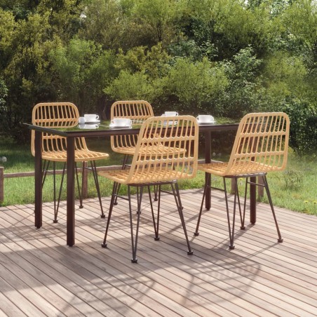 vidaXL 5-tlg. Garten-Essgruppe Poly Rattan