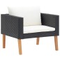 vidaXL 3-tlg. Garten-Lounge-Set mit Auflagen Poly Rattan Schwarz vidaXL 3-tlg. Garten-Lounge-Set mit Auflagen Poly Rattan Schwarz