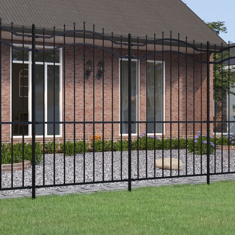 vidaXL Gartenzaun mit Speerspitzen Schwarz 222 cm Stahl vidaXL Gartenzaun mit Speerspitzen Schwarz 222 cm Stahl