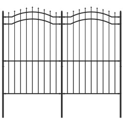 vidaXL Gartenzaun mit Speerspitzen Schwarz 222 cm Stahl