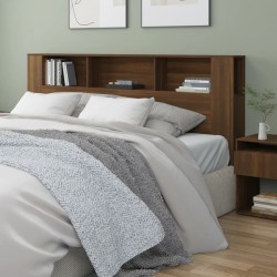 vidaXL Kopfteil mit Ablagen Braun Eichen-Optik 200x18,5x104,5 cm