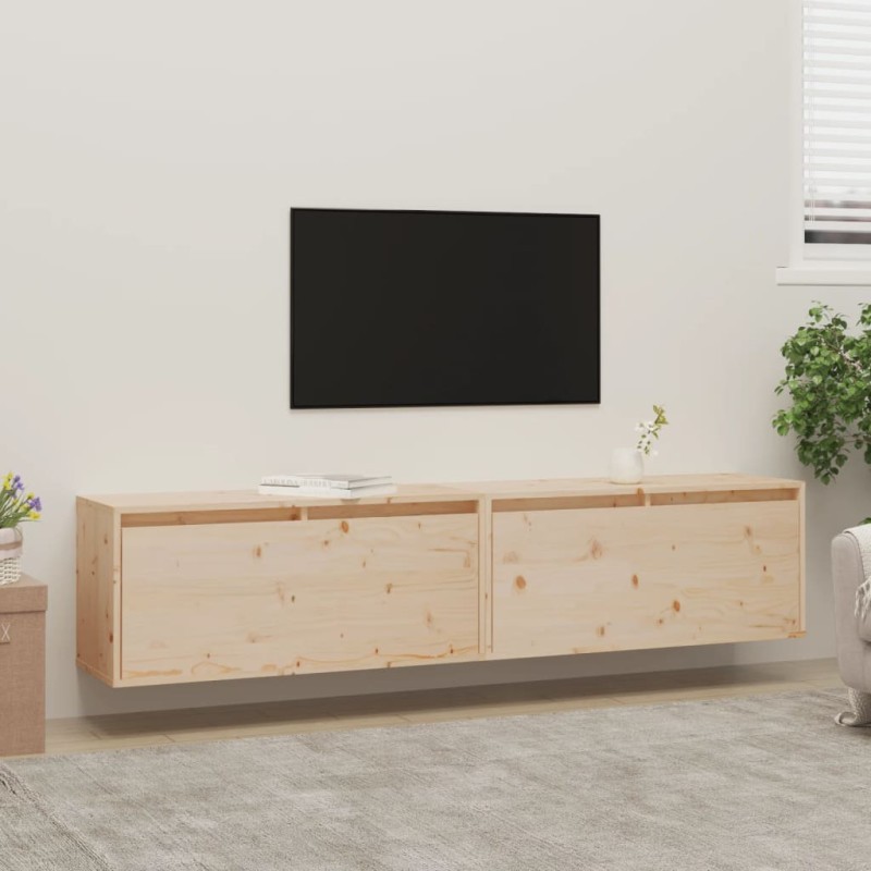 vidaXL Wandschränke 2 Stk. 80x30x35 cm Massivholz Kiefer vidaXL Wandschränke 2 Stk. 80x30x35 cm Massivholz Kiefer
