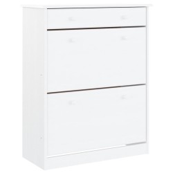 vidaXL Schuhschrank ALTA Weiß 77x35x96 cm Massivholz Kiefer