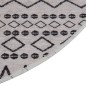 vidaXL Teppich Waschbar Schwarz und Weiß φ120 cm Rutschfest vidaXL Teppich Waschbar Schwarz und Weiß φ120 cm Rutschfest