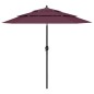 vidaXL Sonnenschirm mit Aluminium-Mast 3-lagig Bordeauxrot 2,5 m