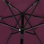 vidaXL Sonnenschirm mit Aluminium-Mast 3-lagig Bordeauxrot 2,5 m