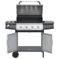 Gasgrill 4+1 Brenner Schwarz und Silbern Stahl & Edelstahl Gasgrill 4+1 Brenner Schwarz und Silbern Stahl & Edelstahl
