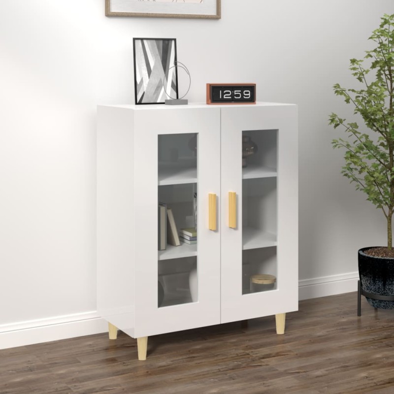 vidaXL Sideboard Hochglanz-Weiß 69,5x34x90 cm Holzwerkstoff vidaXL Sideboard Hochglanz-Weiß 69,5x34x90 cm Holzwerkstoff