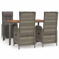 vidaXL 5-tlg. Garten-Essgruppe mit Kissen Grau Poly Rattan vidaXL 5-tlg. Garten-Essgruppe mit Kissen Grau Poly Rattan
