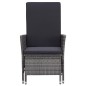 2-tlg. Garten-Lounge-Set mit Kissen Poly Rattan Grau 2-tlg. Garten-Lounge-Set mit Kissen Poly Rattan Grau