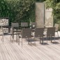 vidaXL 9-tlg. Garten-Essgruppe mit Kissen Schwarz und Grau Poly Rattan vidaXL 9-tlg. Garten-Essgruppe mit Kissen Schwarz und Grau Poly Rattan