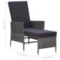 2-tlg. Garten-Lounge-Set mit Kissen Poly Rattan Grau 2-tlg. Garten-Lounge-Set mit Kissen Poly Rattan Grau