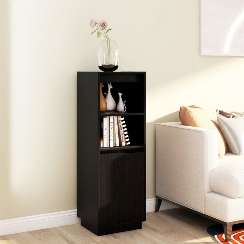 vidaXL Highboard Schwarz 37x34x110 cm Massivholz Kiefer vidaXL Highboard Schwarz 37x34x110 cm Massivholz Kiefer