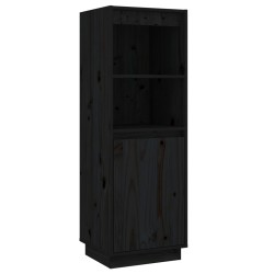 vidaXL Highboard Schwarz 37x34x110 cm Massivholz Kiefer