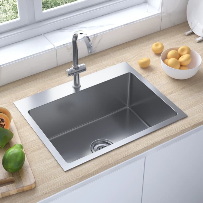 vidaXL Handgemachte Einbauspüle Edelstahl vidaXL Handgemachte Einbauspüle Edelstahl