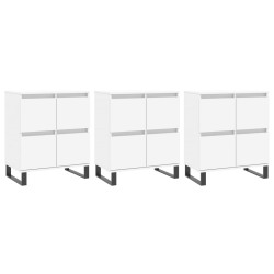 vidaXL Sideboards 3 Stk. Weiß Holzwerkstoff