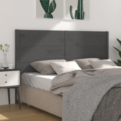 vidaXL Kopfteil Grau 146x4x100 cm Massivholz Kiefer