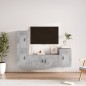 vidaXL 4-tlg. TV-Schrank-Set Betongrau Holzwerkstoff vidaXL 4-tlg. TV-Schrank-Set Betongrau Holzwerkstoff