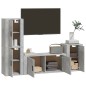vidaXL 4-tlg. TV-Schrank-Set Betongrau Holzwerkstoff vidaXL 4-tlg. TV-Schrank-Set Betongrau Holzwerkstoff
