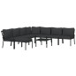 vidaXL 9-tlg. Garten-Lounge-Set mit Grauen Kissen Stahl vidaXL 9-tlg. Garten-Lounge-Set mit Grauen Kissen Stahl