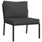 vidaXL 9-tlg. Garten-Lounge-Set mit Grauen Kissen Stahl vidaXL 9-tlg. Garten-Lounge-Set mit Grauen Kissen Stahl