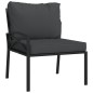 vidaXL 9-tlg. Garten-Lounge-Set mit Grauen Kissen Stahl vidaXL 9-tlg. Garten-Lounge-Set mit Grauen Kissen Stahl