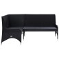 vidaXL Garten-Ecksofa 2-tlg. Poly Rattan Schwarz vidaXL Garten-Ecksofa 2-tlg. Poly Rattan Schwarz