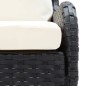 vidaXL Garten-Ecksofa 2-tlg. Poly Rattan Schwarz vidaXL Garten-Ecksofa 2-tlg. Poly Rattan Schwarz