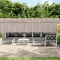 vidaXL 10-tlg. Garten-Lounge-Set mit Kissen Weiß Stahl vidaXL 10-tlg. Garten-Lounge-Set mit Kissen Weiß Stahl
