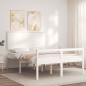 vidaXL Massivholzbett mit Kopfteil Weiß 120x200 cm vidaXL Massivholzbett mit Kopfteil Weiß 120x200 cm