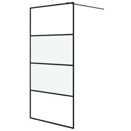 vidaXL Duschwand für Begehbare Dusche Schwarz 100x195 cm Halbmatt ESG