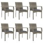 vidaXL 7-tlg. Garten-Essgruppe mit Kissen Schwarz und Grau Poly Rattan vidaXL 7-tlg. Garten-Essgruppe mit Kissen Schwarz und Grau Poly Rattan