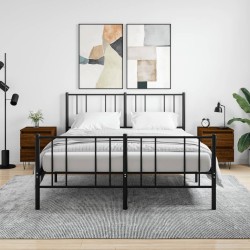 vidaXL Nachttische 2 Stk. Braun Eichen-Optik 40x35x50 cm Holzwerkstoff