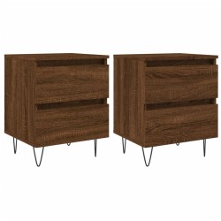 vidaXL Nachttische 2 Stk. Braun Eichen-Optik 40x35x50 cm Holzwerkstoff