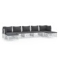 vidaXL 7-tlg. Garten-Lounge-Set mit Kissen Weiß Stahl vidaXL 7-tlg. Garten-Lounge-Set mit Kissen Weiß Stahl