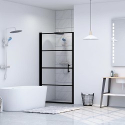 vidaXL Duschtür Hartglas 91×195 cm Schwarz