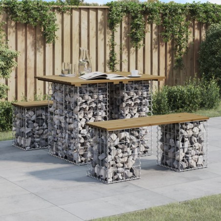 vidaXL Gartenbank aus Gabionen 100x70x72 cm Kiefernholz Imprägniert