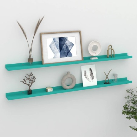 vidaXL Wandregale 2 Stk. Blau 115x9x3 cm