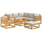 vidaXL 8-tlg. Garten-Lounge-Set mit Hellgrauen Kissen Massivholz vidaXL 8-tlg. Garten-Lounge-Set mit Hellgrauen Kissen Massivholz