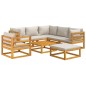 vidaXL 8-tlg. Garten-Lounge-Set mit Hellgrauen Kissen Massivholz vidaXL 8-tlg. Garten-Lounge-Set mit Hellgrauen Kissen Massivholz