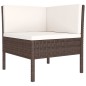 3-tlg. Garten-Lounge-Set mit Auflagen Poly Rattan Braun 3-tlg. Garten-Lounge-Set mit Auflagen Poly Rattan Braun
