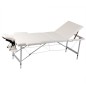 Massagetisch mit Aluminiumrahmen, faltbar 3 Zonen Creme-Weiß Massagetisch mit Aluminiumrahmen, faltbar 3 Zonen Creme-Weiß